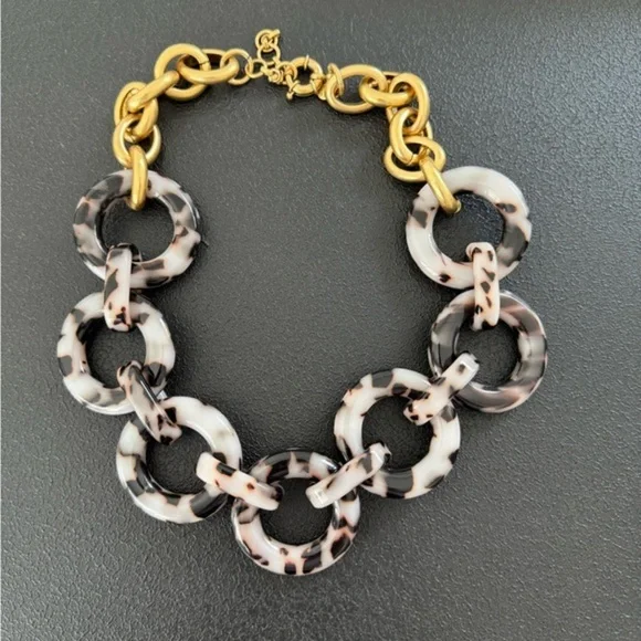 J. Crew Black and Gold Necklace with Elegant Design - Picture 1 of 4